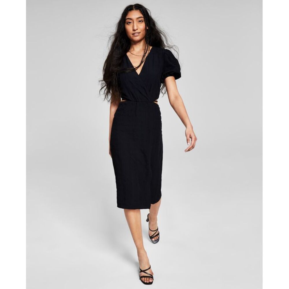 And Now This Women's Textured Cutout Midi Dress